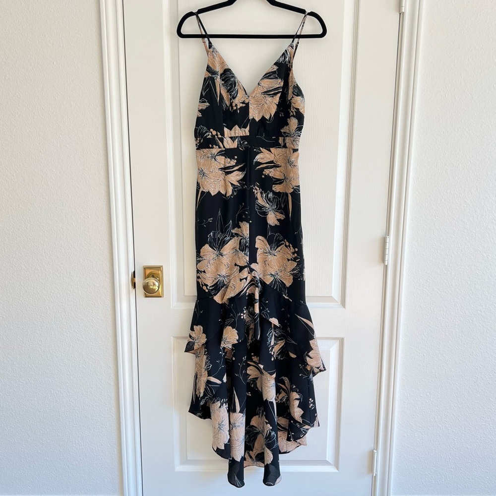 Lulus Black Floral Dress